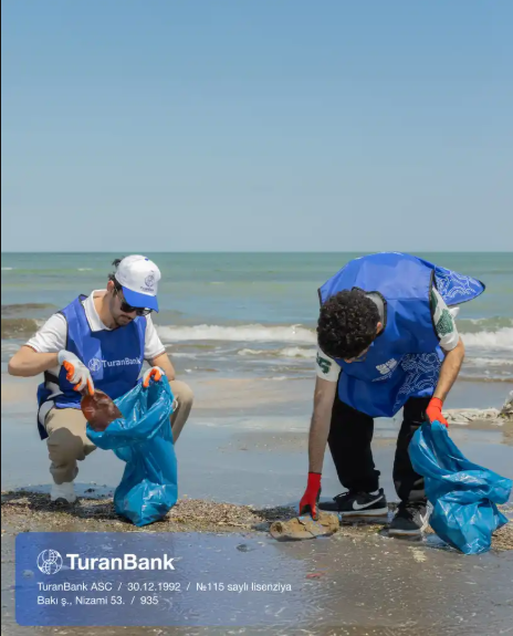 "TuranBank" nazirliklə birgə Xəzər sahilində təmizlik aksiyası keçirib - FOTO